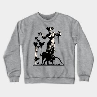 Floating Witch Spell Casting Grafitti Crewneck Sweatshirt